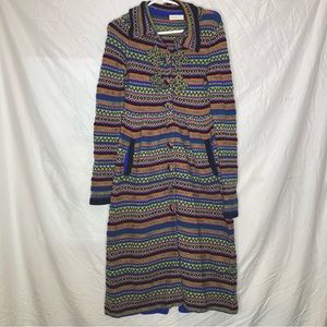Sleeping on snow wool blend fair isle long cardigan